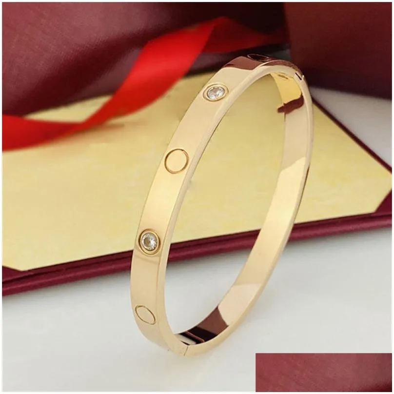 gold love cuff bracelet bangle designer bracelet fashion unisex cuffs 316l stainless steel plated 18k gold jewelry vintage mens womens bangle engagement