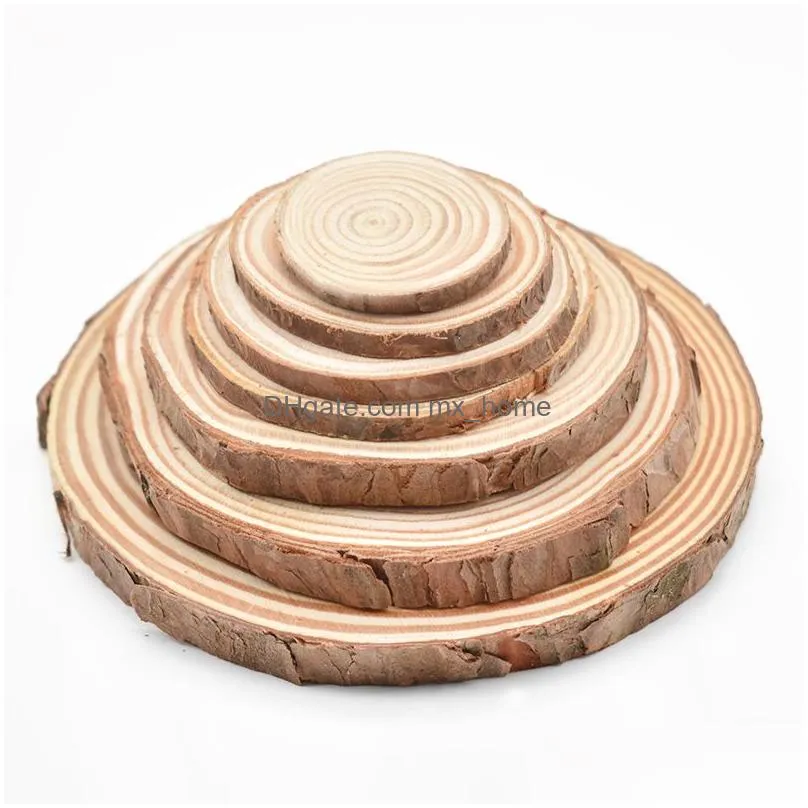 312cm thick natural pine round unfinished wood slices circles with tree bark log discs diy crafts wedding party painting