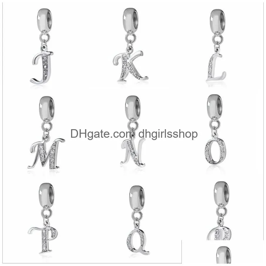 letter charms for european bracelets necklace authentic 925 sterling silver az pendant beads diy alphabet accessories fit making