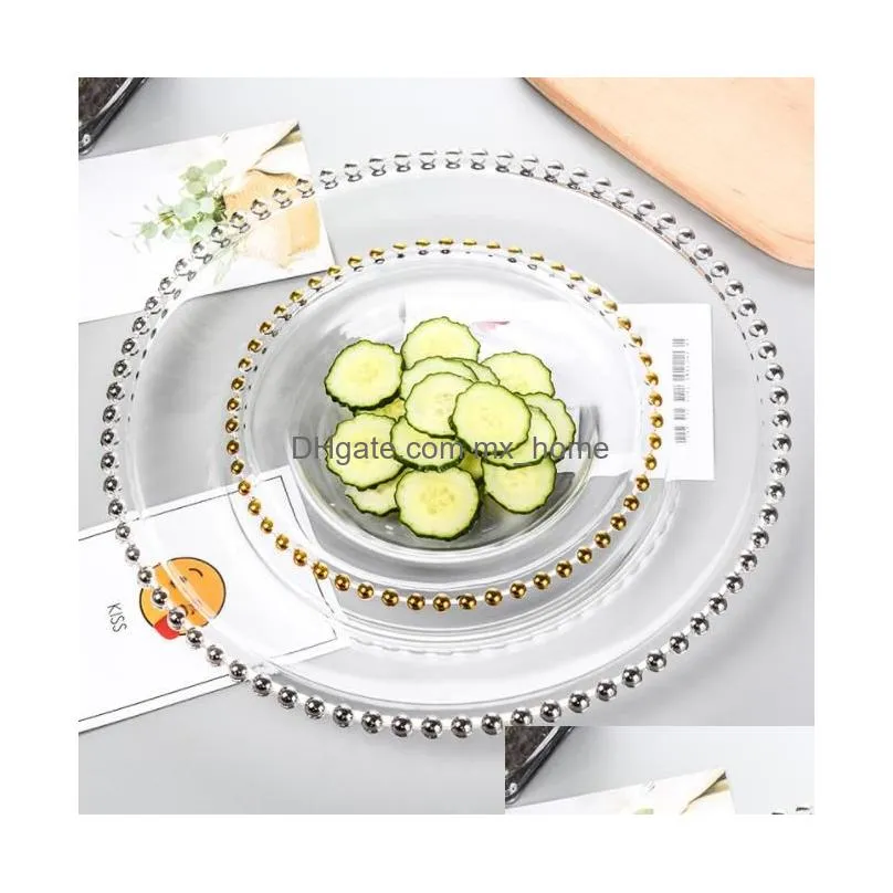 europeanstyle glass dinner plates exquisite fruit steak salad plate western dessert tray jewelry desktop decor tray tableware