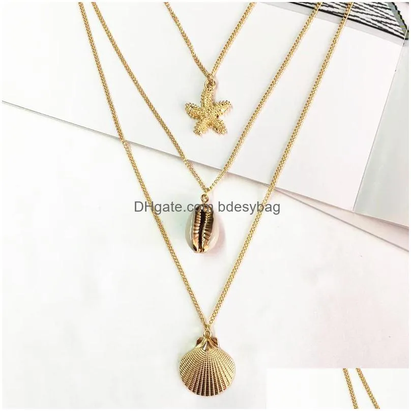 bohemian shell conch necklace shell necklace female girl statement jewelry gift gold