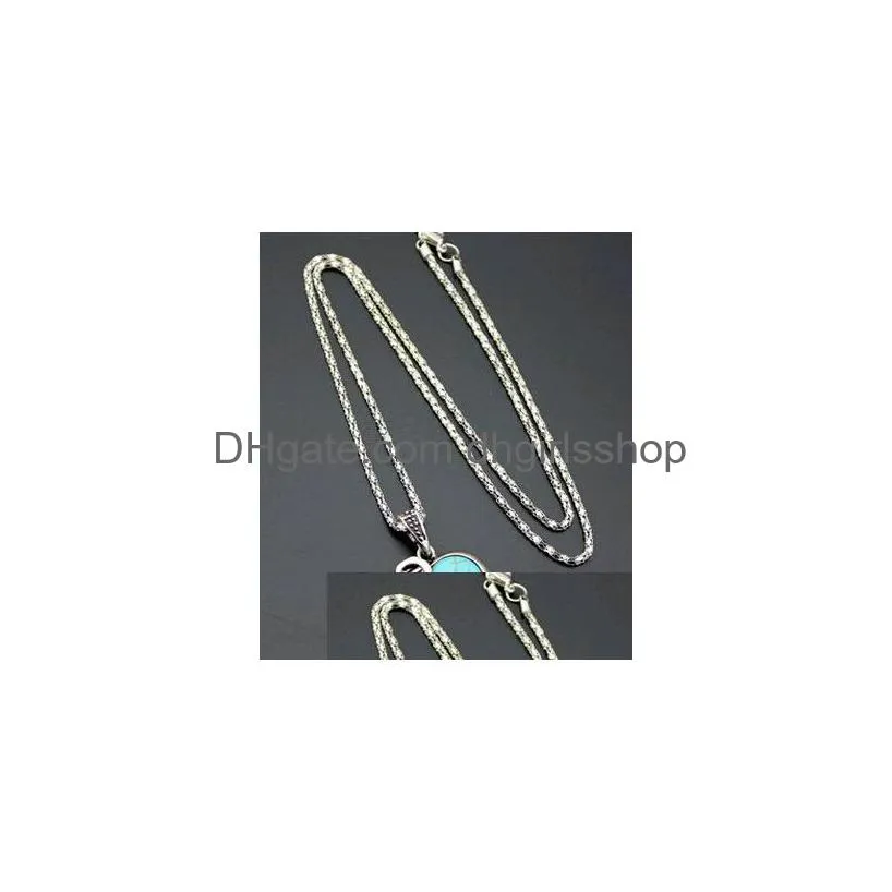 european and american baby elephants jewelry sets 2piece turquoise green stone drop earrings and long necklace 5sets/lot