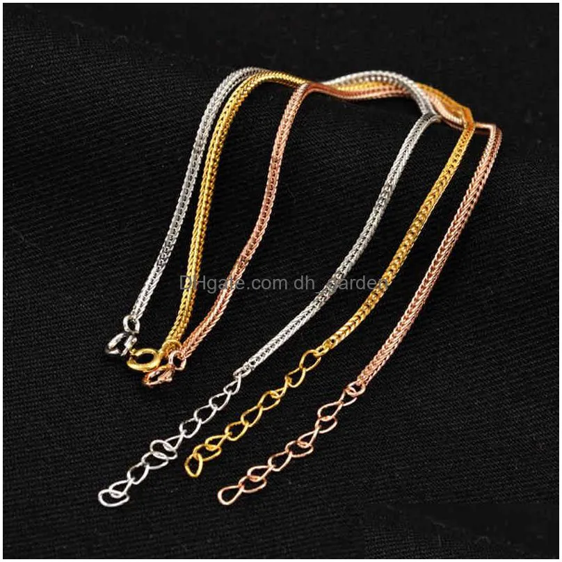 real 925 sterling silver chopin chain bracelets platinum rose gold color long 21 23 cm adjustable wide 1.6 mm men women