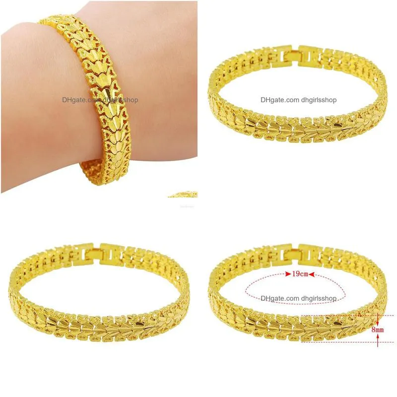 charm bracelets genuine 24k gold bracelet 8mm car flower womens mens jewelry giftscharm lars22