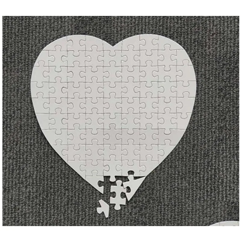 sublimation blank pearl light pager puzzles heart love shape puzzle hot transfer printing blank consumables child toys fast ship