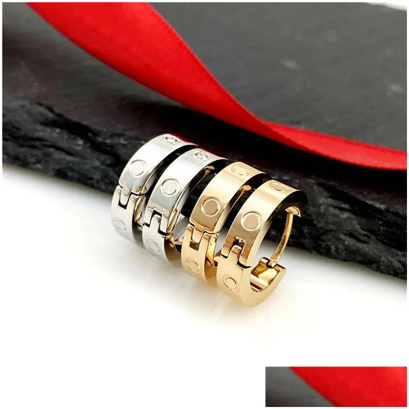 designer earrings for woman luxury jewelry women mens ladies orecchini famous luxury hoop with diamond rose gold plated zircon gold earring gemstone
