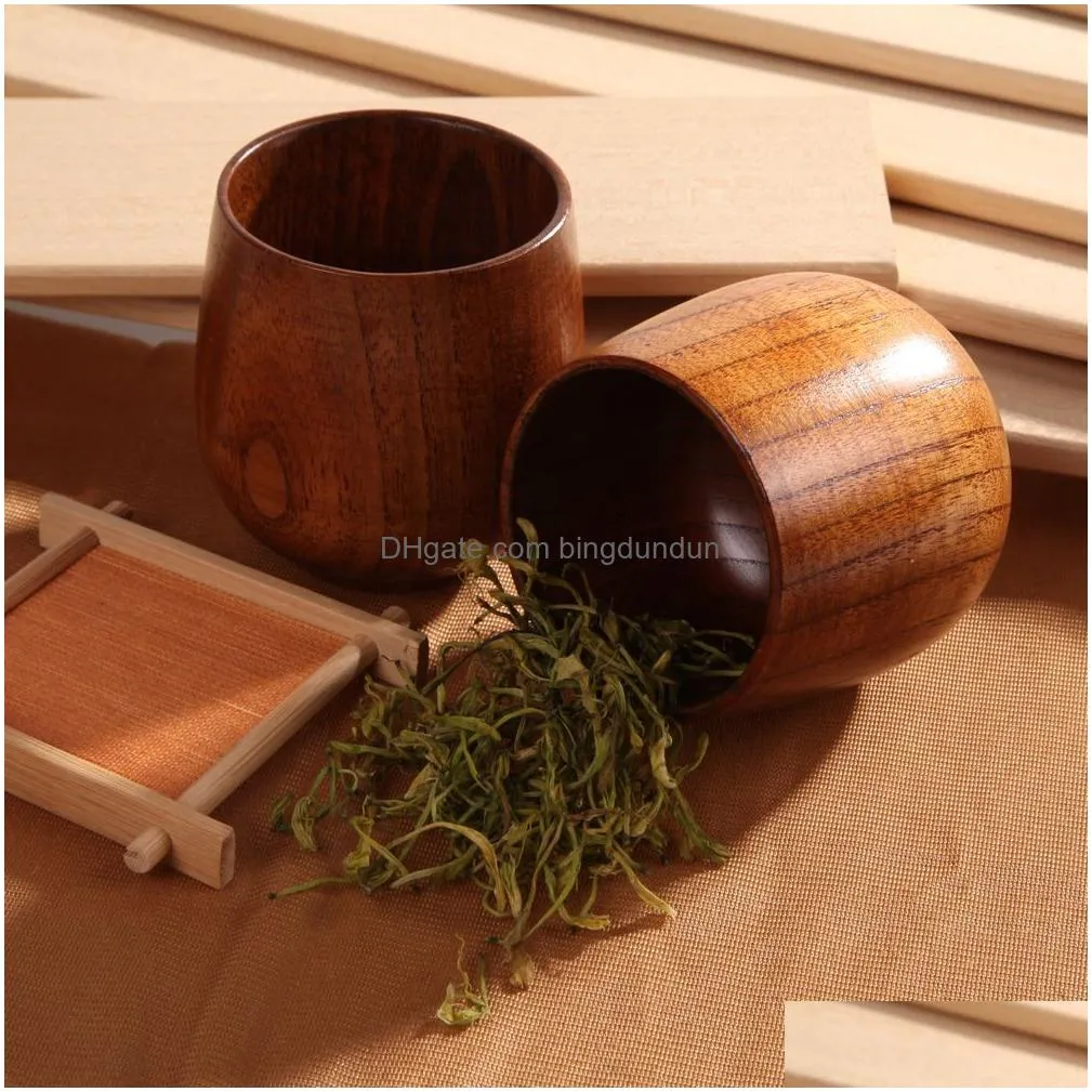 home japanese style natural wood tea cups water cup wood round tea cupscups green natural pure handmade yerba mate cup mug