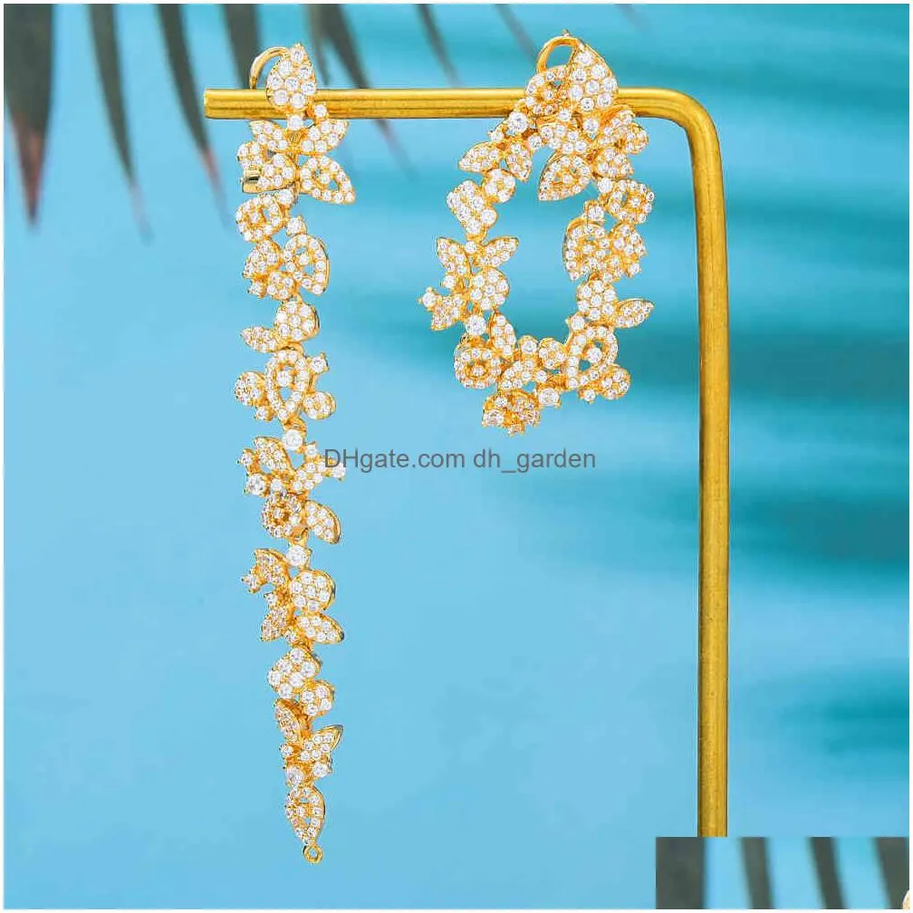 godki 80mm trendy flowers  drop earrings for women wedding party indian dubai bridal jewelry boucle doreille femme gift