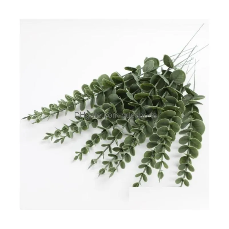 artificial eucalyptus leaves greenery stems with frost for vase home party wedding decoration outdoor garden christmas