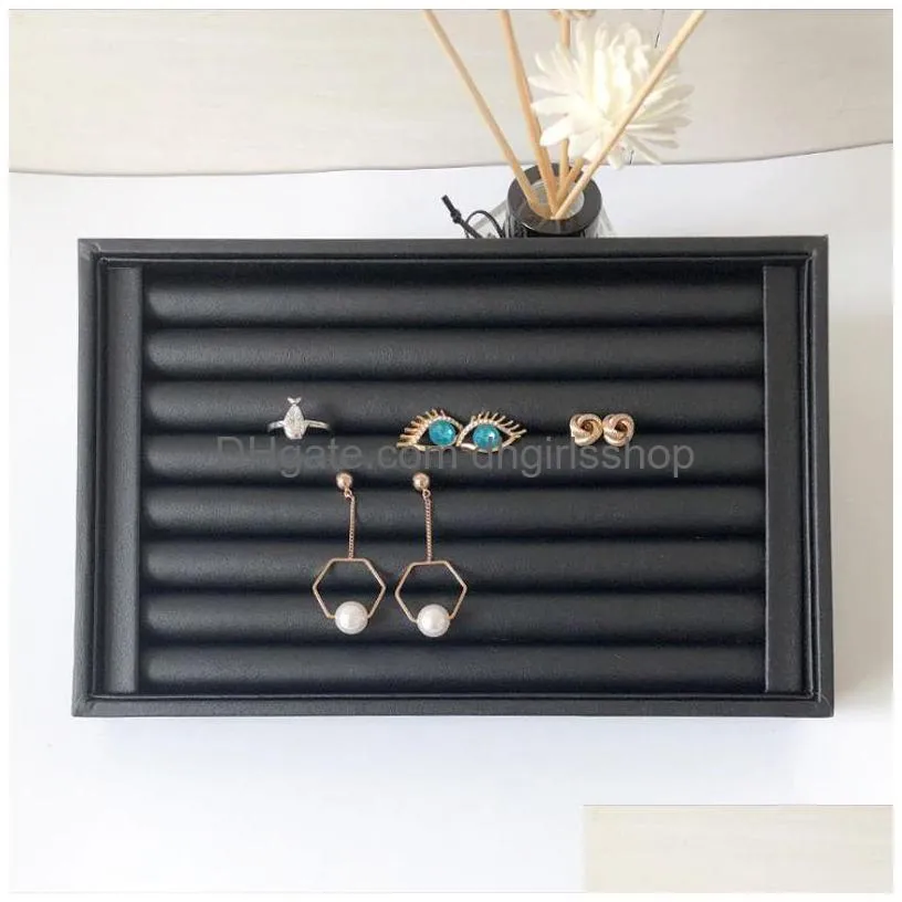 velvet jewelry flat trays box earring rings storage box jewelry case display convenient charming women rings trays makeup