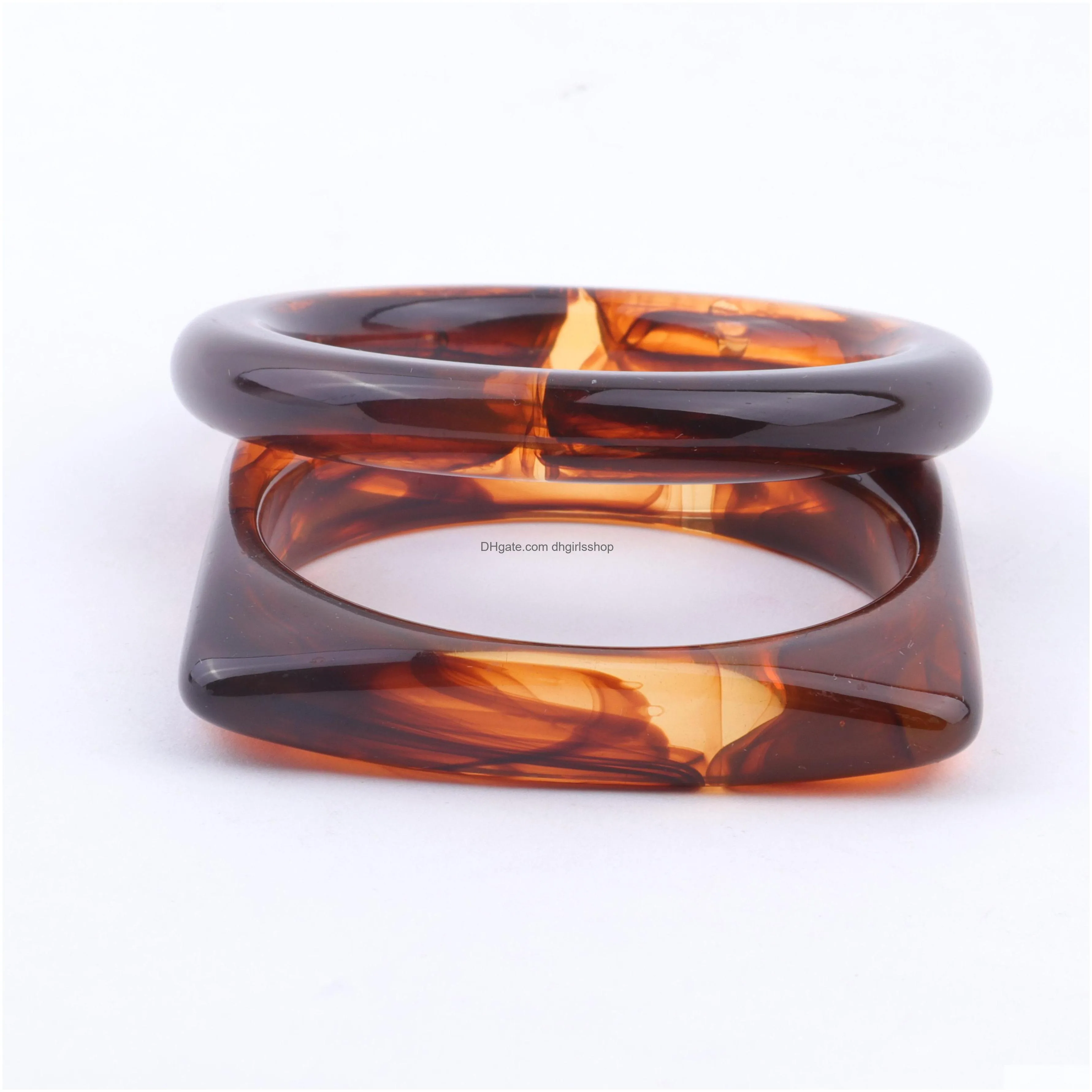 resin tortoiseshell cuff bangles bracelets for women big round square acrylic love bangle bracelet fashion jewelry