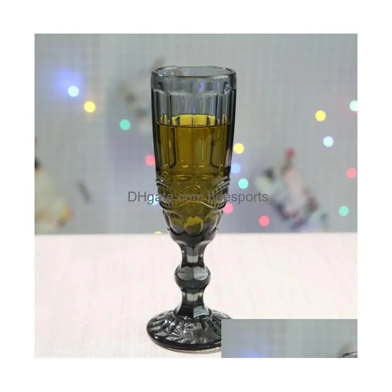 colorful vintage goblet champagne wine glasses cup cocktail whiskey cups crystal sculpture juice beer glass 150ml