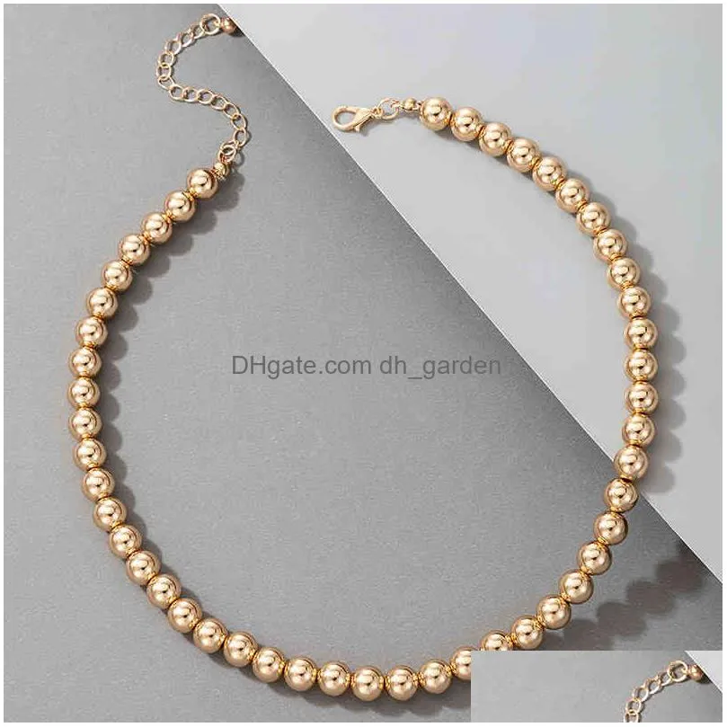 tocona bohemain gold color bead chain choker neckalce for women charming alloy metal party jewelry accessories collar 16956