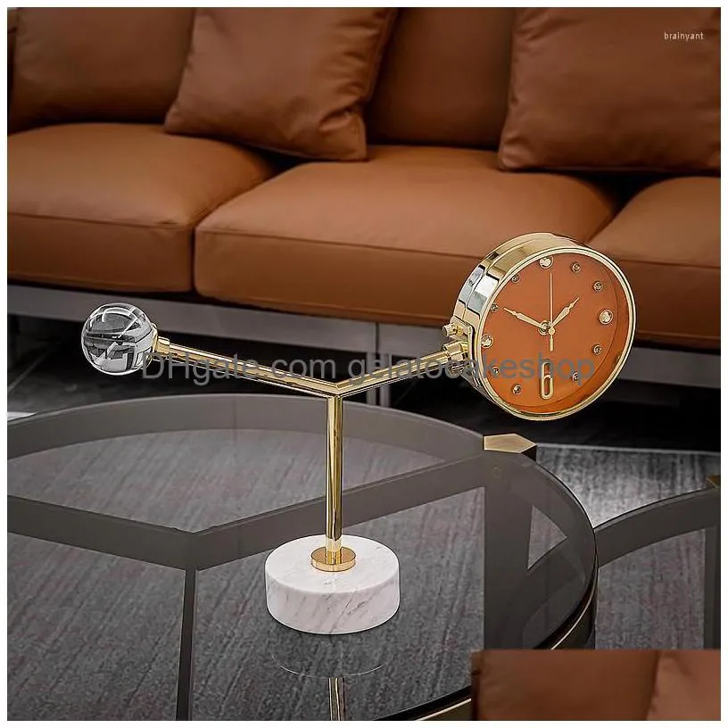 table clocks nordic clock luxury desktop christmas decoration figurines living room reloj escritorio