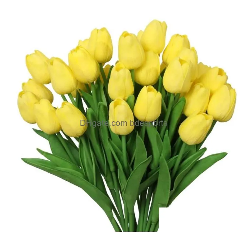 tulip artificial flower real touch bouquet silicone fake flowers for wedding birthday party home garden decor