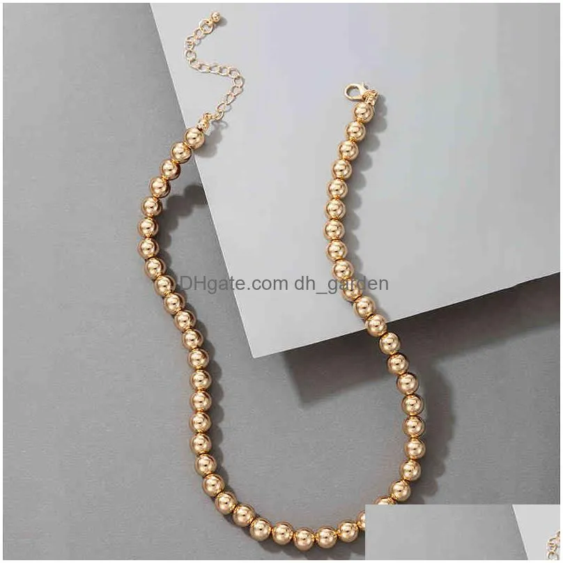 tocona bohemain gold color bead chain choker neckalce for women charming alloy metal party jewelry accessories collar 16956