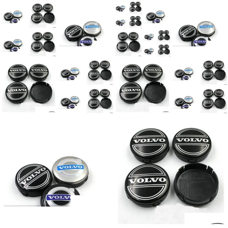 3colors 4pcs 64mm volvo wheel center caps hub cover car emblem badge black/gray/blue c30 c70 s40 v50 s60 v60 v70 s80 xc90