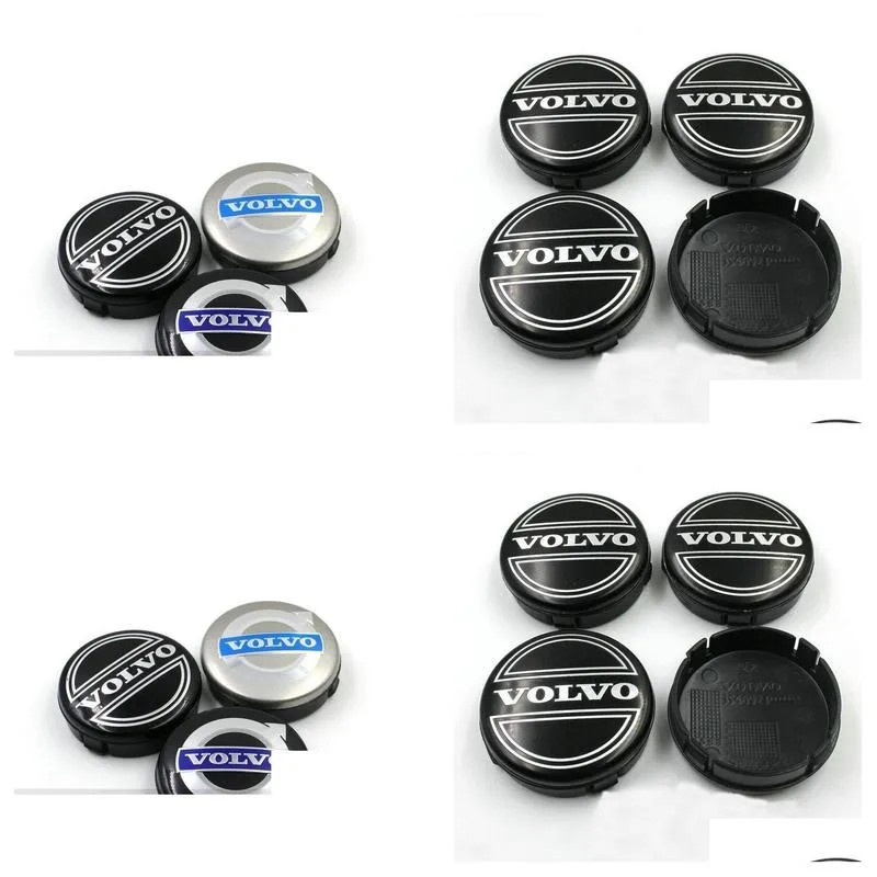 3colors 4pcs 64mm volvo wheel center caps hub cover car emblem badge black/gray/blue c30 c70 s40 v50 s60 v60 v70 s80 xc90