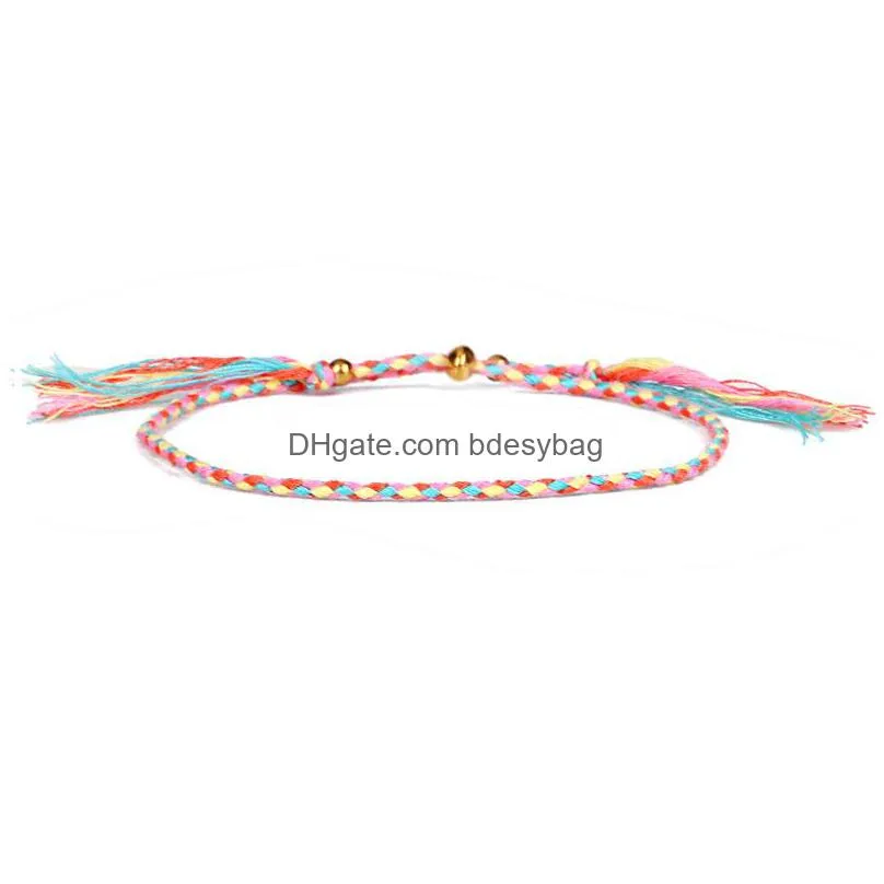 jewelry writing and playing handmade bracelet twisted thread link chain tibetan cotton copper bead tassel hand rope adjustable