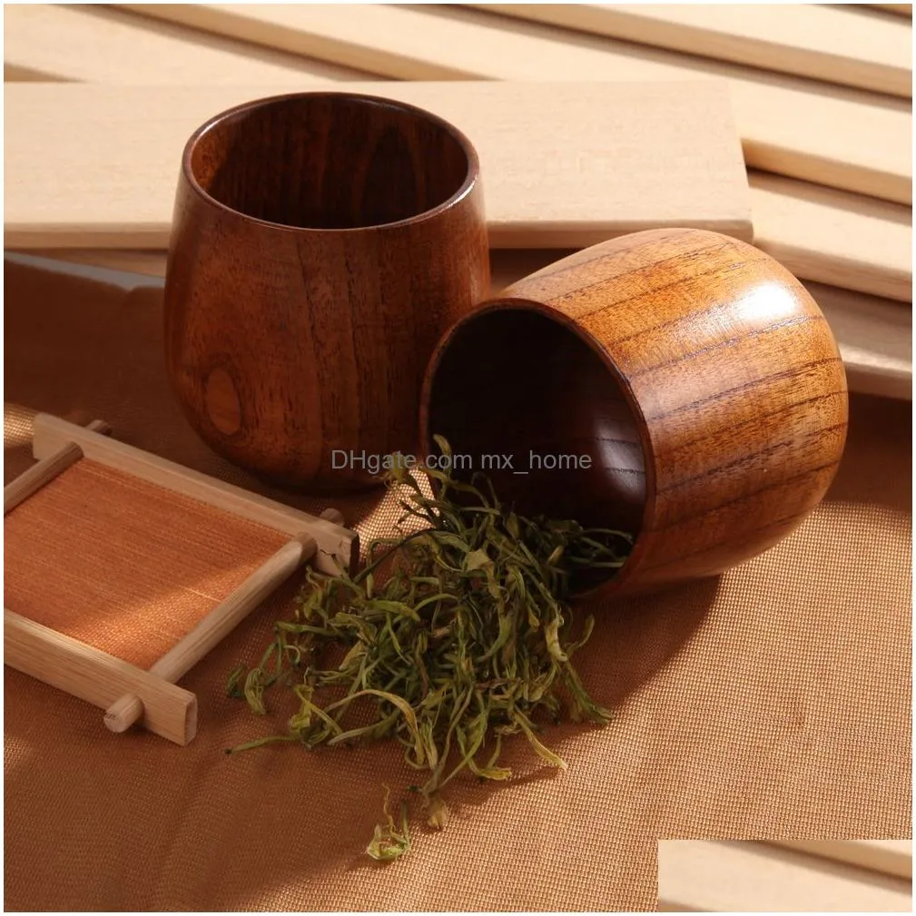 wooden big belly cups handmade natural spruce wood cups beer tea coffee milk water cup kitchen bar party drinkware cup