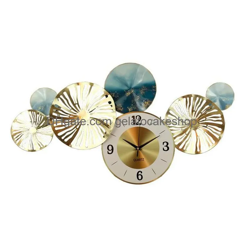 wall clocks iron european living room clock modern creative swing large luxury gold nordic reloj de pared 3d home decor