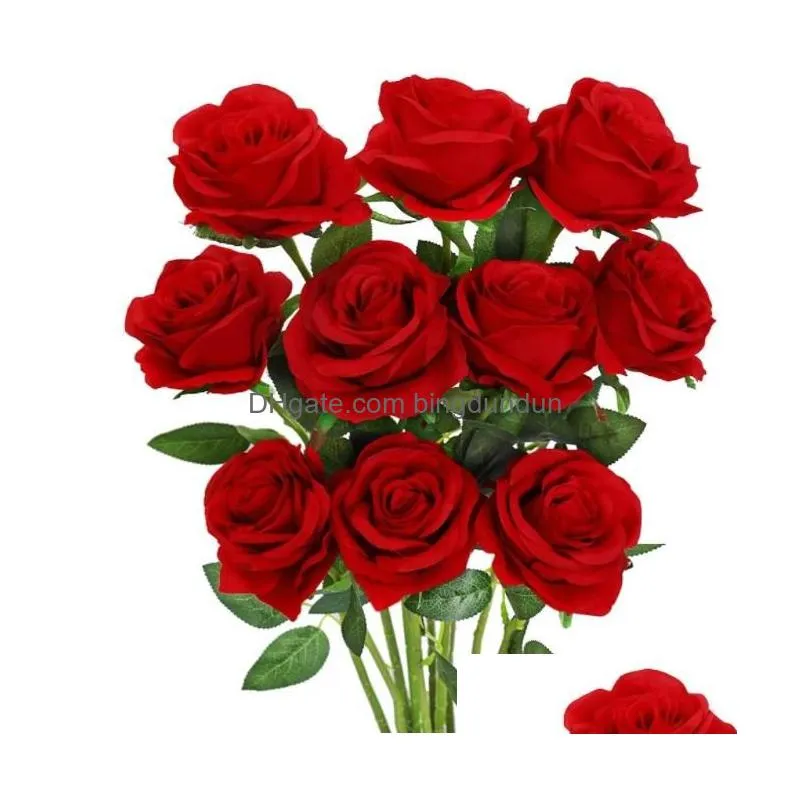roses artificial flowers rose flower branch artificial red roses realistic fake rose for wedding home decoration