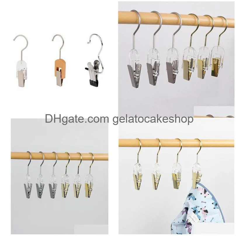 hangers racks 2 pcs transparent hooks clothes hook stainless steel laundry clip for home clothing store