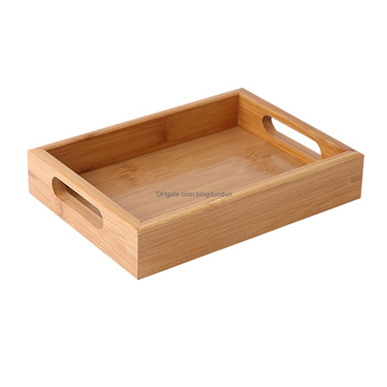 bamboo wooden rectangular tea tray solid wood tray tea cup trays stand tray wooden dinner plate storage tray tableware