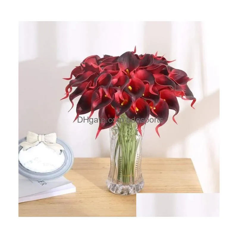 artificial flowers real touch calla lily bouquet for outdoor home decor party wedding fake flower nosegay