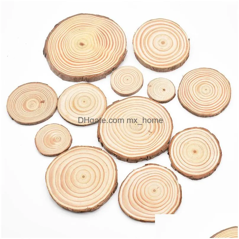 natural pine wood slices diy craft unfinished wood kit predrilled with hole circles arts party christmas ornaments