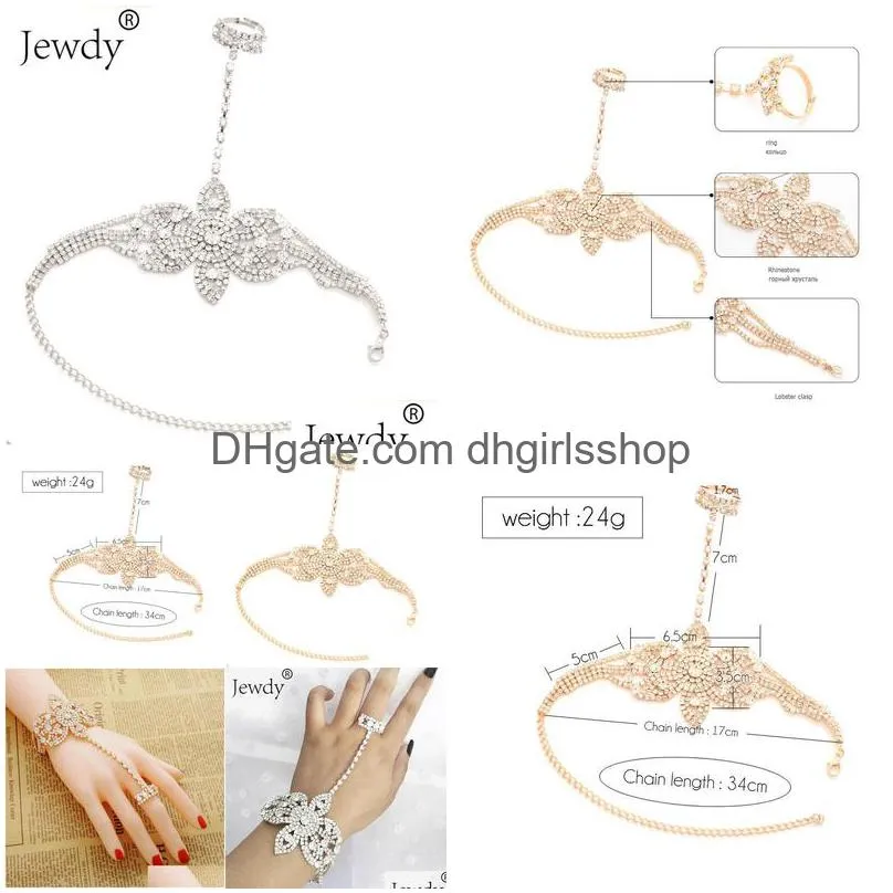 22 styles rhinestone finger ring bracelets on hand pulseras mujer wedding crystal statement bangles for women charm jewelry