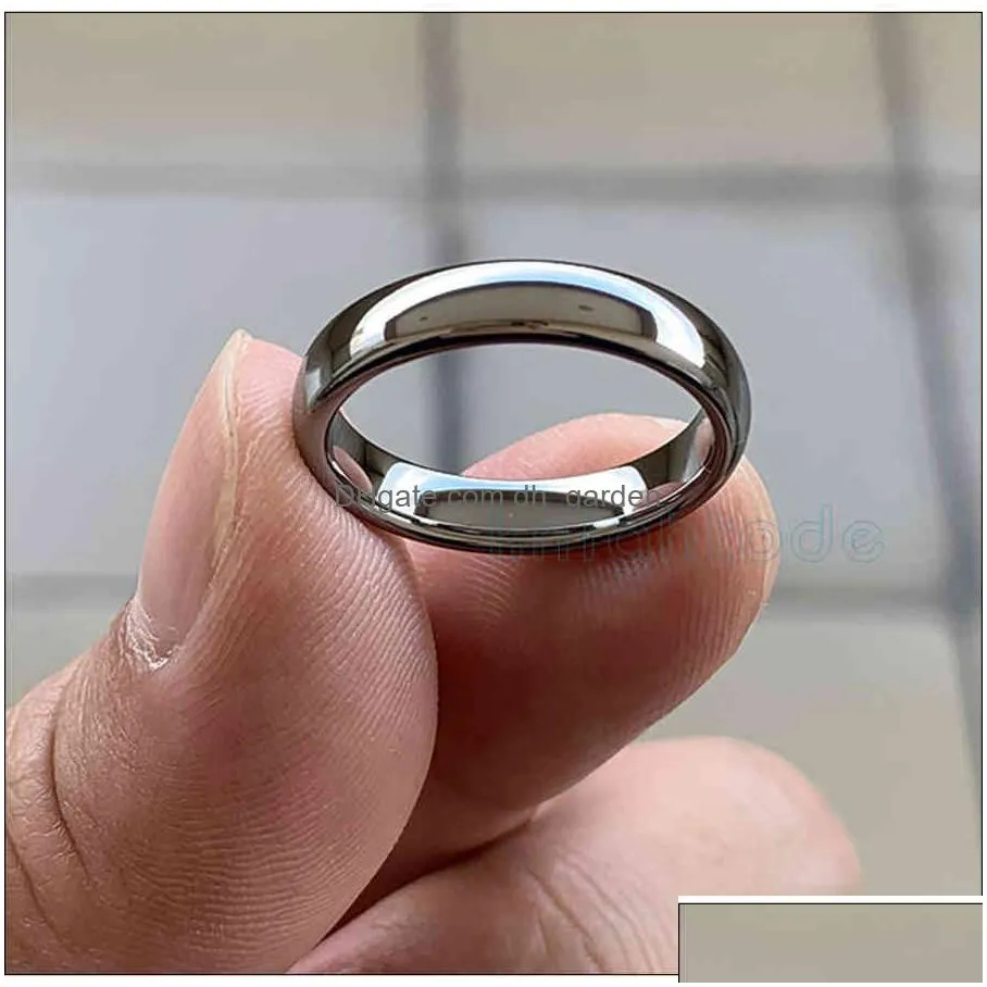 4mm womens tungsten carbide wedding band fashion lovers gift classic engagement ring dome polished comfort fit