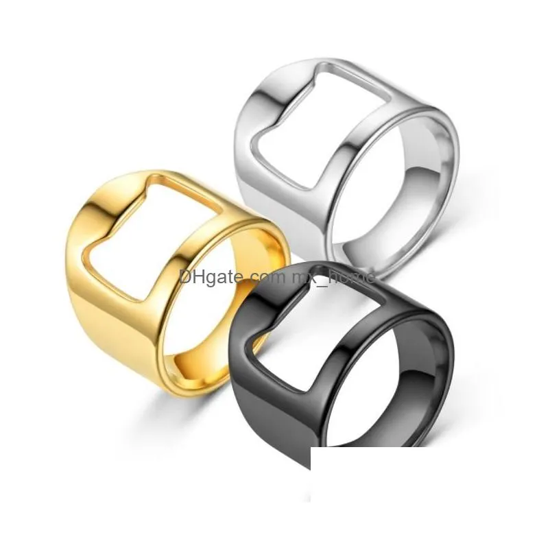 openers stainless steel finger ring bottle opener portable fashion decoration gadget bar kitchen tool beer thumb bottle opener