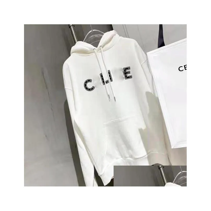 2022 autumn and winter new high quality designer mens women hoodies sweatshirts couple simple rivets printed letters logo casual loose hooded fleece