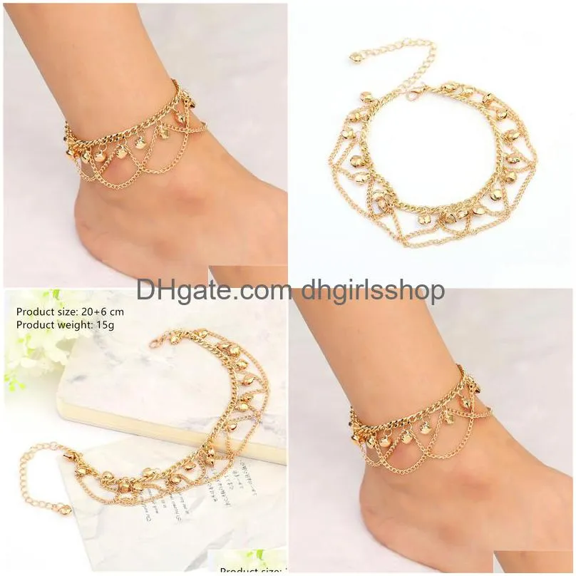 fashion fringed ankle chain jewelry for women.valentine gift gold color romantic y sand charming beach anklets