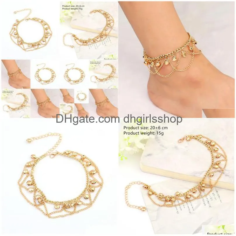 fashion fringed ankle chain jewelry for women.valentine gift gold color romantic y sand charming beach anklets