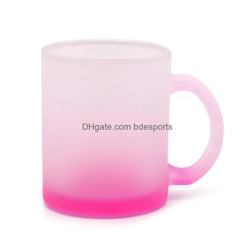 mugs 11oz sublimation blank cup is personalized dedicated to coffee beer water tooth brushing etc frosted glass large handle