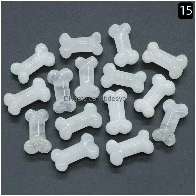 wholesale natural mixed materials crystal gemstone crystal dog bone carving for home decoration