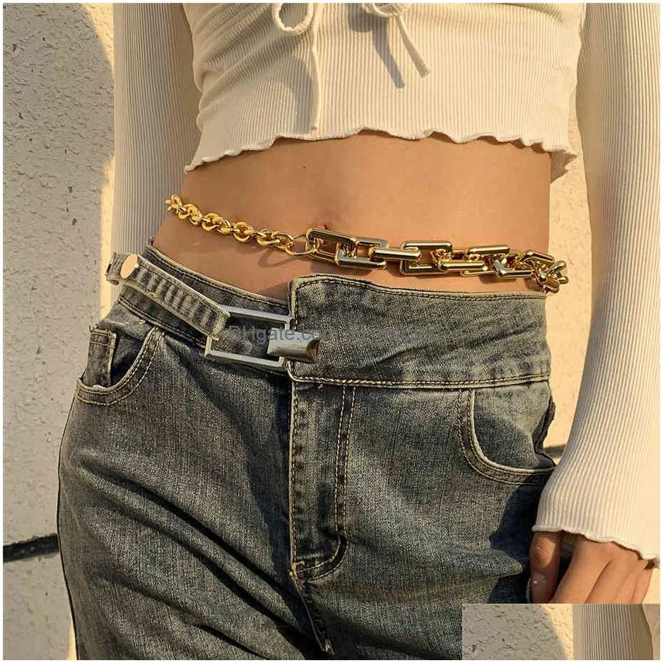 hyperbole asymmetry rectangular button waist belly chain goth fashion punk harness for women summer decoration body jewelry 2021