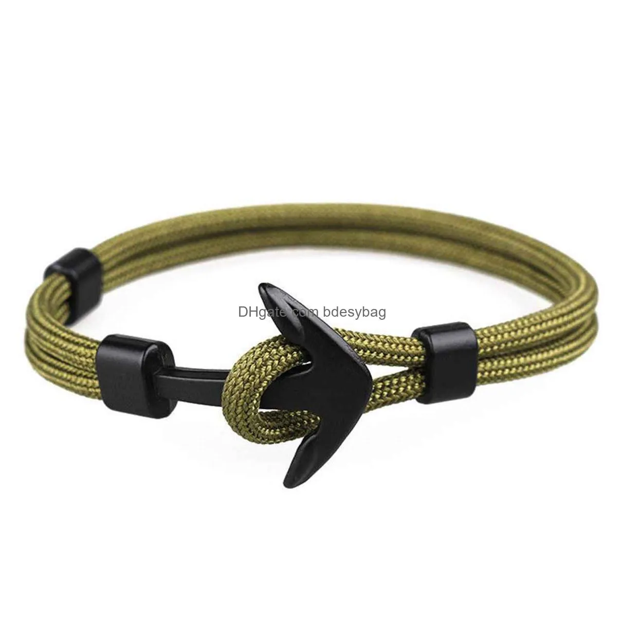 10pc/set trending products 2018 new arrivals custom logo rope mens nautical anchor bracelet custom jewelry