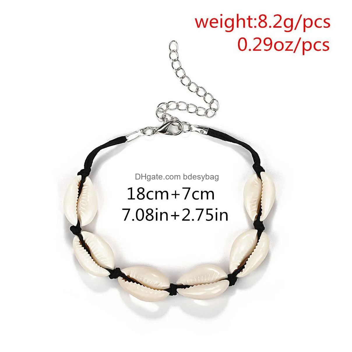 natural shell woven bracelet anklet men and women beach travel daily wear birthday valentines day bracelet