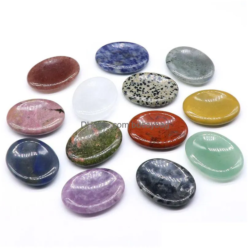 natural gemstone 35x45mm worry pocket stone thumb green aventurine crystal massage chakra worry stones