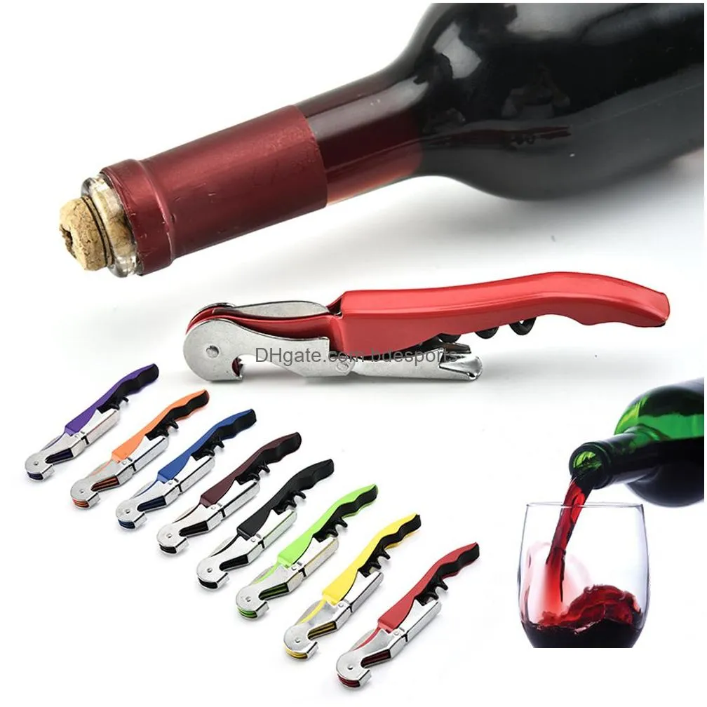 waiter corkscrew wine openers multifunctional 2 in 1 bottle openers stainless steel wine key kitchen gadget bar accessories 065210