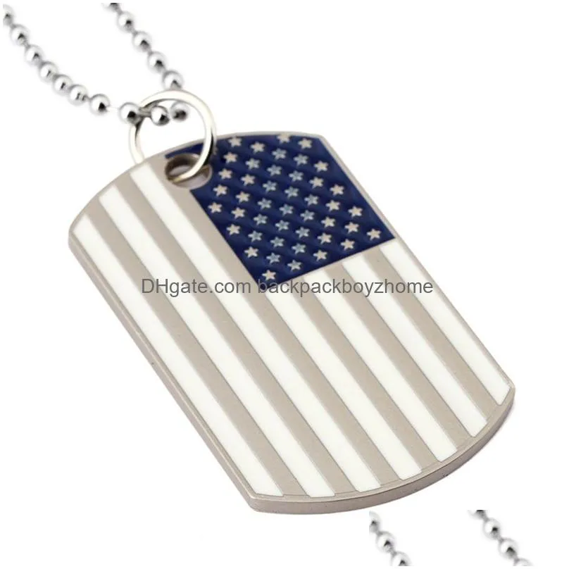 american flag pendants necklaces party supplies stainless steel military army tag trendy usa symbol for men jewelry