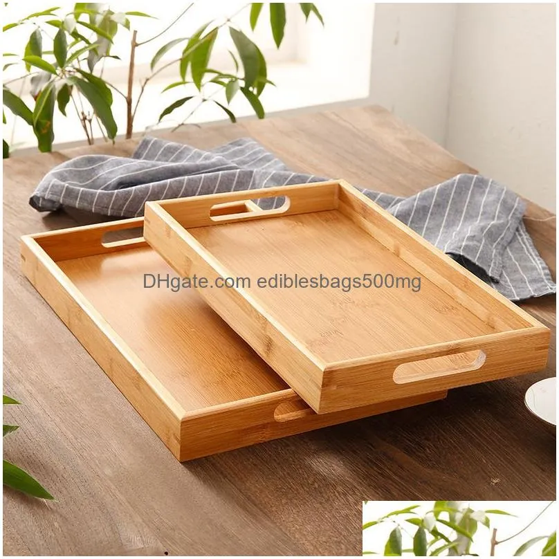 bamboo wooden tray japanese bread snack solid wood household kung fu tea set water cup plate el plates home kitchen supplies 021202