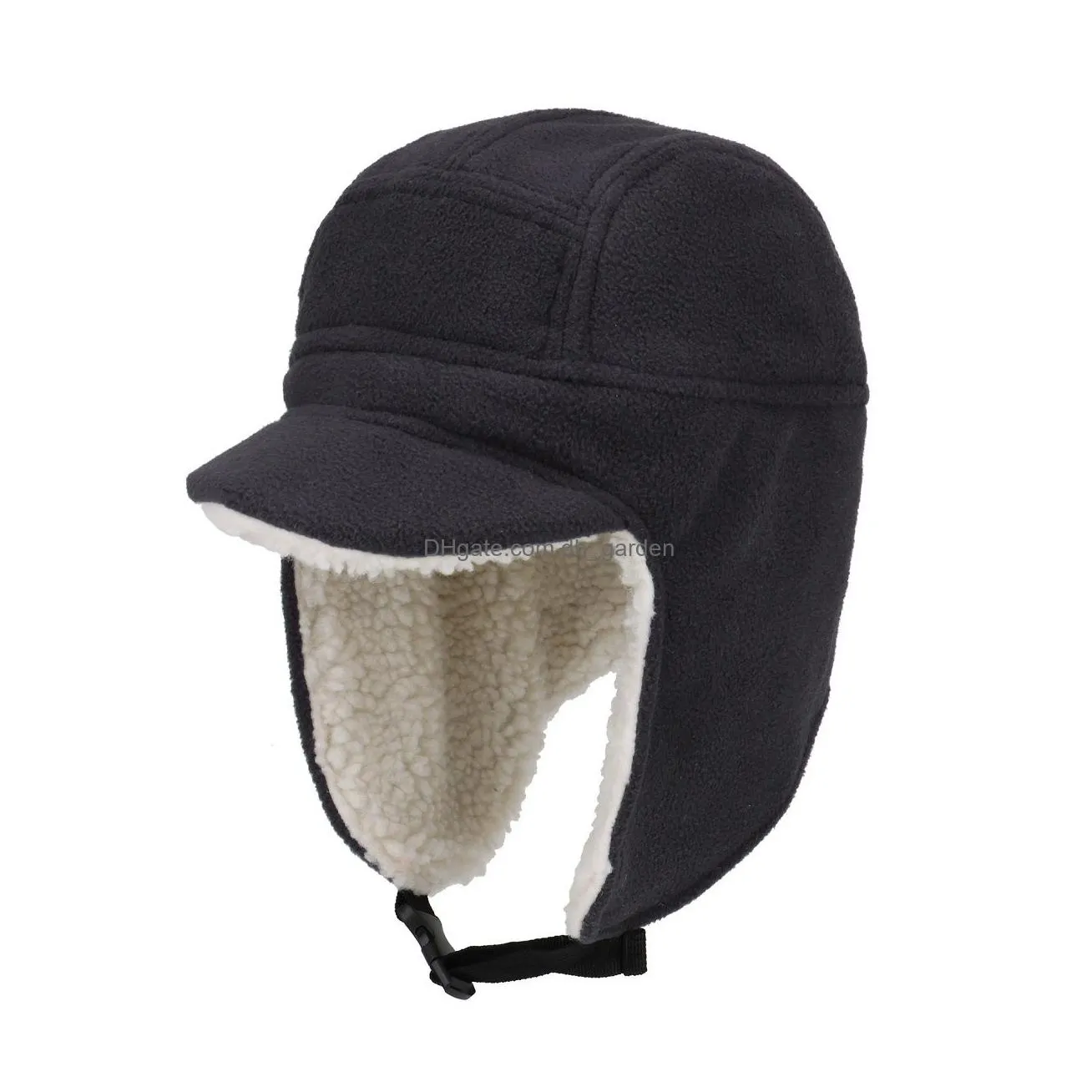 connectyle mens women soft fleece warm winter hats sherpa lined with visor windproof earflap snow ski skull cap