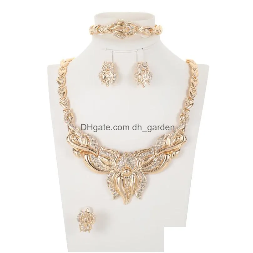 est african jewelry sets nigerian woman wedding fashion necklace earrings bracelet jewelery set costume accessories