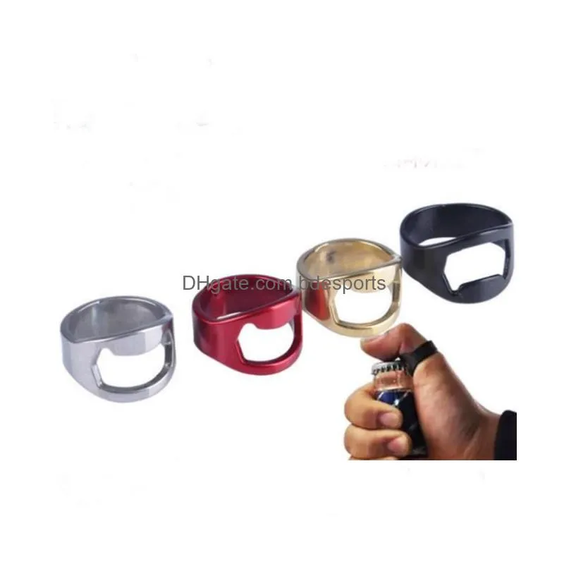 openers portable beer thumb bottles opener unique stainless steel finger ring for men fashion punk color