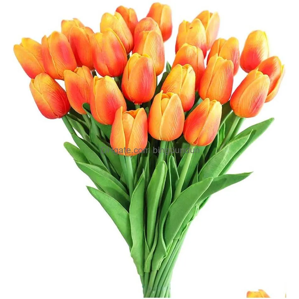 tulips artificial flowers pu calla fake flowers real touch flowers for wedding decoration home party decoration favors