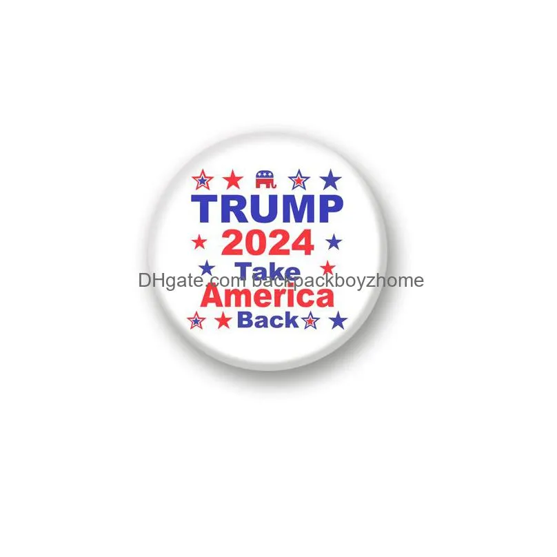 trump 2024 badge brooches pins party favor election supplies keep america great 1.73 inch